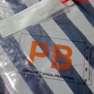 Off white ziptie tag and bag